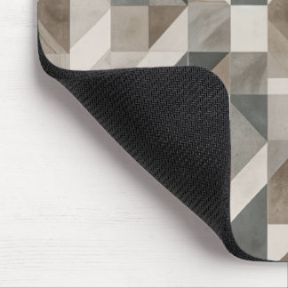 Modern Geometric, Neutral Beige & Grey Abstract Mouse Pad