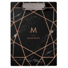 Modern Geometric on Black Marble Look