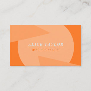 Modern geometric orange monochrome home designer business card
