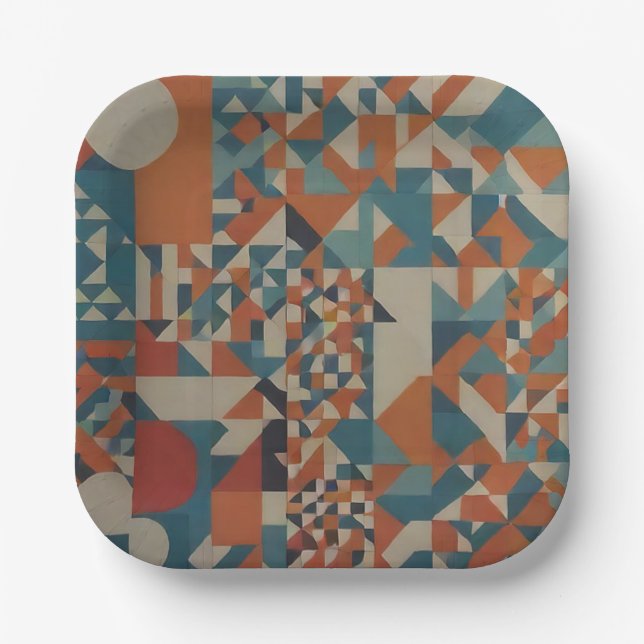 Modern Geometric Paper Plates (Front)