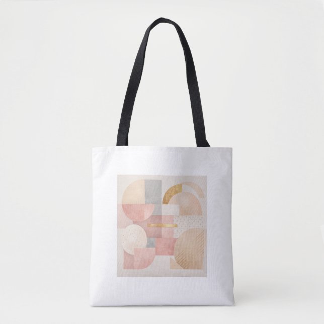 Modern Geometric Pastel Tote Bag (Front)