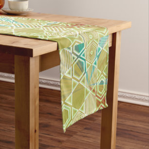 Modern Geometric Pastel Vintage  Short Table Runner