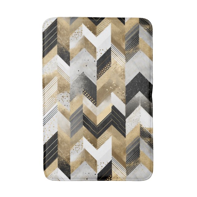 Modern Geometric Pattern Bath Mat (Front Vertical)