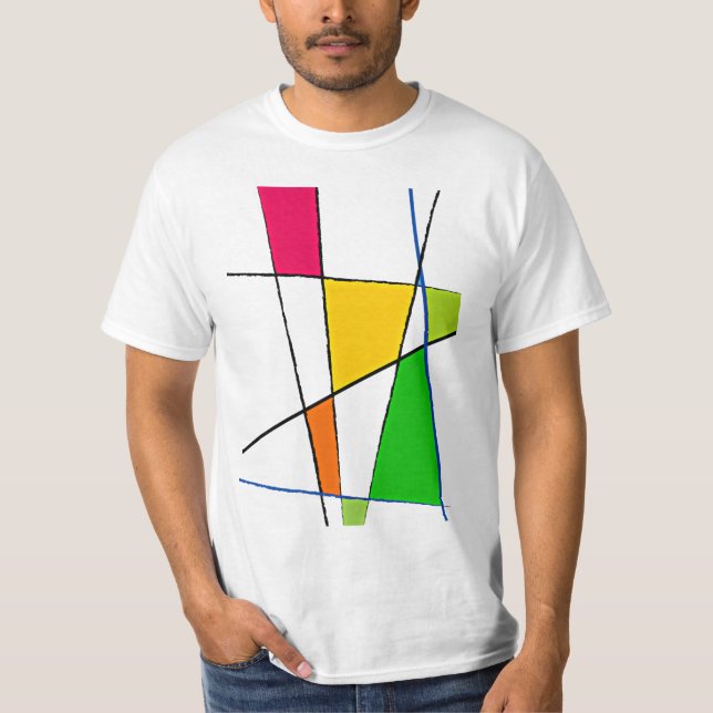 Modern Geometric Pattern Bright Colours T-Shirt (Front)