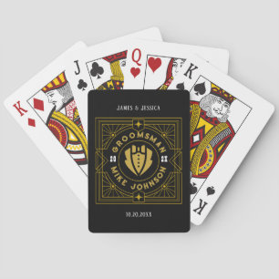 Modern Geometric Pattern Elegant Groomsmen Playing Cards