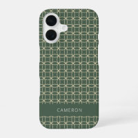 Modern Geometric Pattern Forest Green Personalised