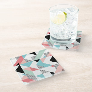 Modern Geometric Pattern Glass Coaster
