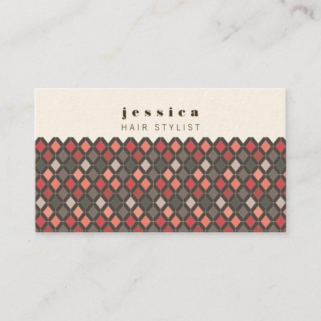 Modern Geometric Pattern Hair Stylist Card (Front)