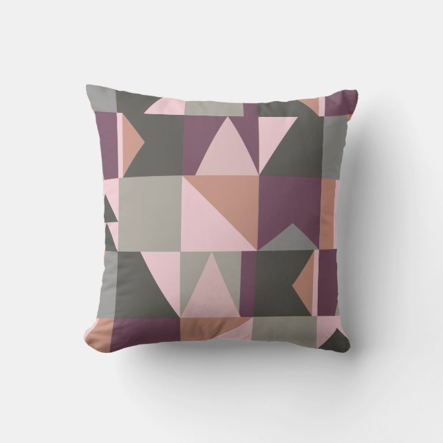 Modern Geometric Pattern in Autumn Colours Cushion (Front)