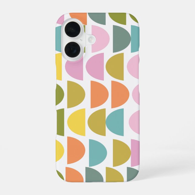 Modern Geometric Pattern in Cute Spring Colours iPhone 16 Case (Back)