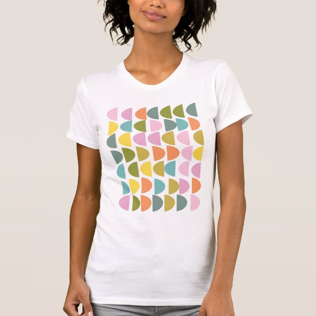 Modern Geometric Pattern in Cute Spring Colours T-Shirt (Front)