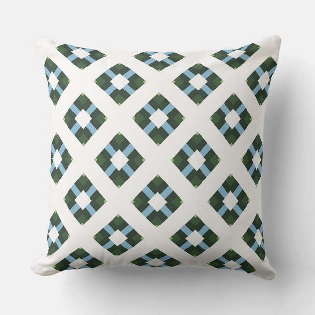 Modern Geometric Pattern in Nature-Inspired Colour Cushion (Front)