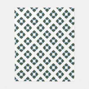 Modern Geometric Pattern in Nature-Inspired Colour Fleece Blanket