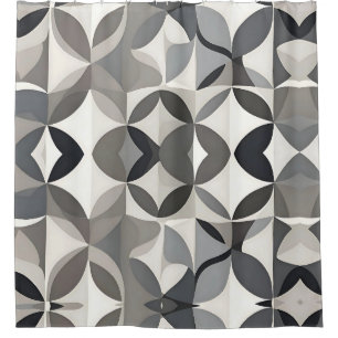 Modern Geometric Pattern in Shades of Grey Shower Curtain