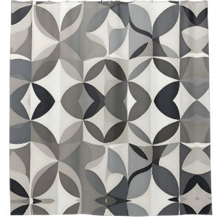 Modern Geometric Pattern in Shades of Grey Shower Curtain