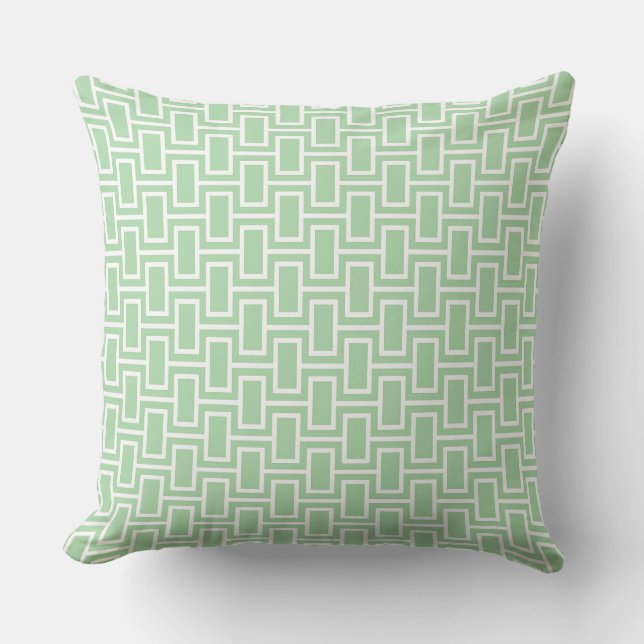  Modern Geometric Pattern: Light Green  Cushion (Front)