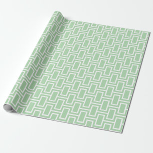 Modern Geometric Pattern: Light Green Wrapping Paper