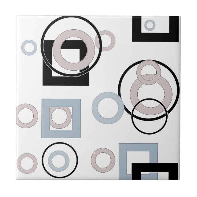 Modern geometric pattern multicolored ceramic tile (Front)