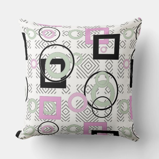 Modern geometric pattern multicolored cushion (Front)