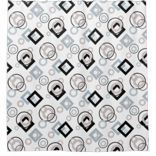 Modern geometric pattern multicolored shower curtain
