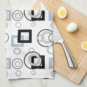 Modern geometric pattern multicolored tea towel