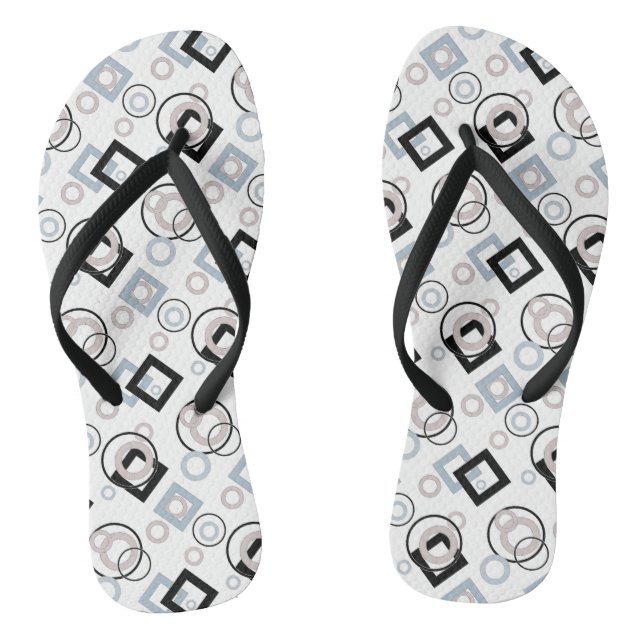 Modern geometric pattern multicolored thongs (Footbed)