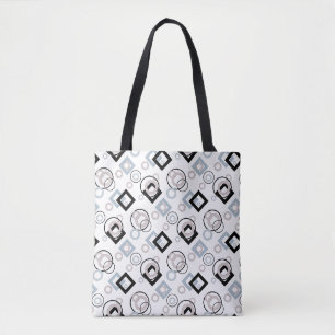 Modern geometric pattern multicolored tote bag