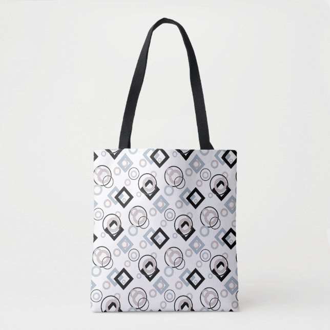 Modern geometric pattern multicolored tote bag (Front)