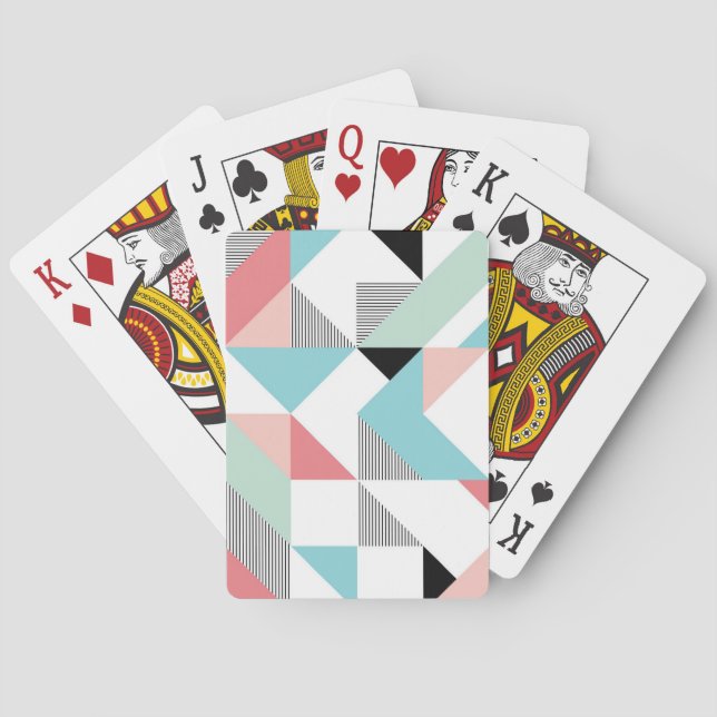 Modern Geometric Pattern Playing Cards (Back)