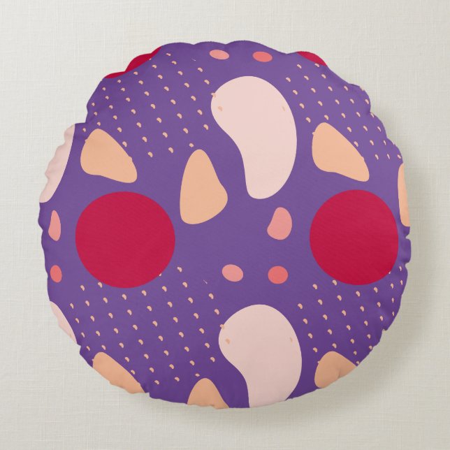 Modern Geometric Pattern Round Cushion (Front)