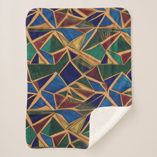 Modern Geometric pattern  Sherpa Blanket (Front)