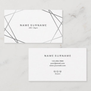 Modern Geometric Pattern Silver Business Card