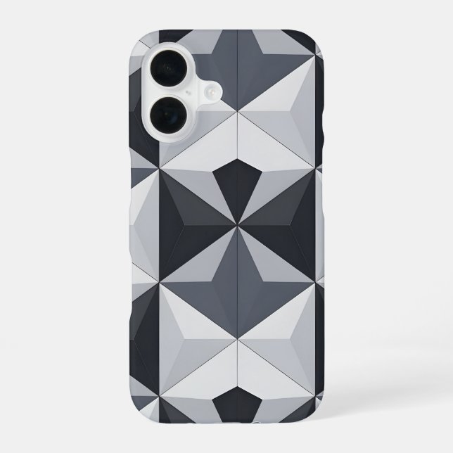 Modern Geometric Pattern - Sleek & Stylish iPhone 16 Case (Back)