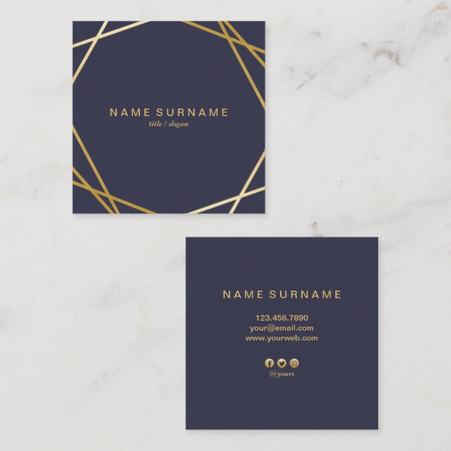 Modern Geometric Pattern Square Business Card (Front/Back)