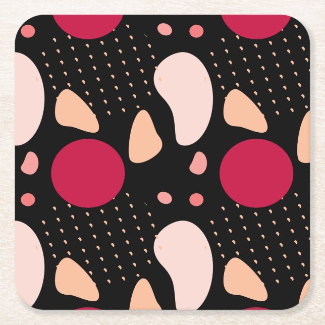 Modern Geometric Pattern Square Paper Coaster (Front)