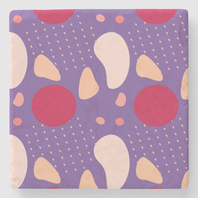 Modern Geometric Pattern Stone Coaster (Front)