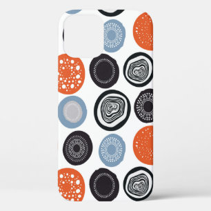 Modern geometric pattern with drawn circles iPhone 12 case