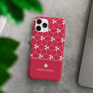 Modern geometric pattern with star Monogram  iPhone 13 Pro Case