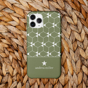 Modern geometric pattern with star Monogram iPhone 13 Pro Case