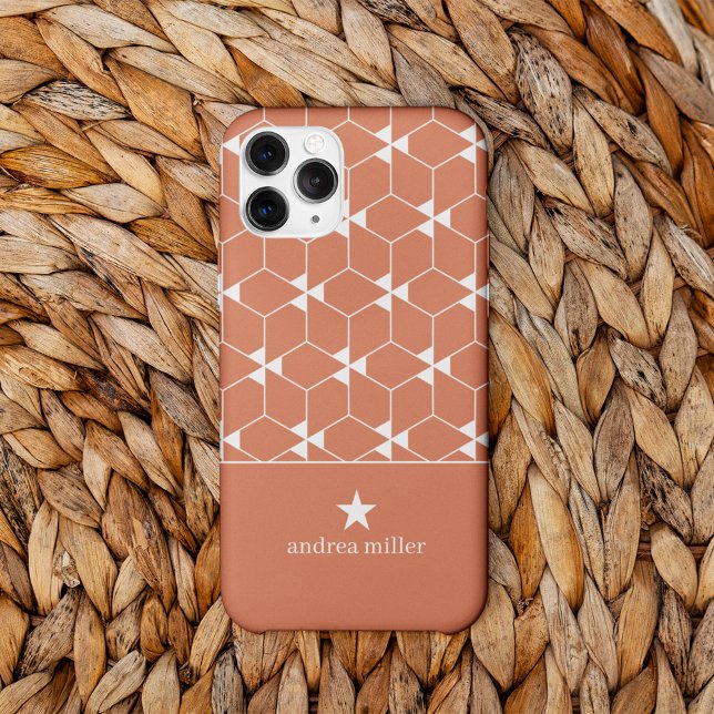 Modern geometric pattern with star Monogram Case-Mate iPhone Case (Creator Uploaded)