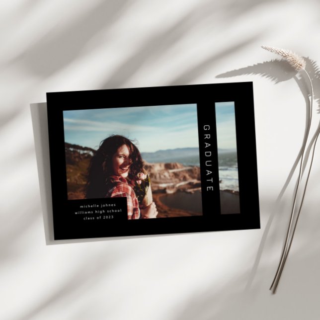 Modern Geometric Photo Graduation Announcement (Creator Uploaded)