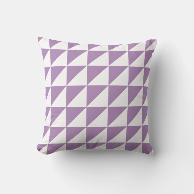 Modern Geometric Pillow in African Violet (Front)