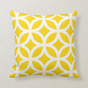 Modern Geometric Pillow in Freesia Yellow