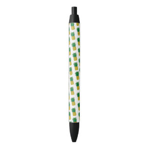 Modern Geometric Pineapple Pattern Black Ink Pen