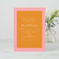 Modern Geometric Pink and Orange Bridal Shower