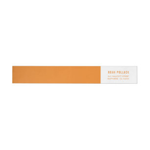 MODERN GEOMETRIC plain simple boy orange Wrap Around Label