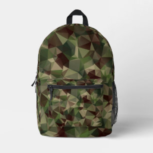 Modern Geometric Polygon Camouflage Pattern Printed Backpack