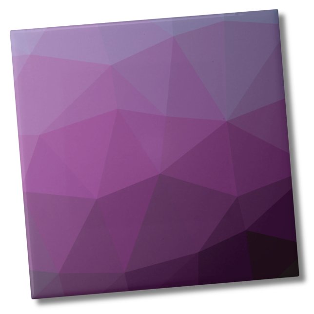 Modern Geometric Purple Gradient Ceramic Tile (Stylish Modern Geometric Ombre Purple Gradient Ceramic Tile)