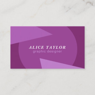 Modern geometric purple monochrome home designer business card