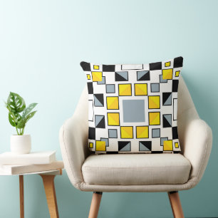 Modern Geometric Quilt Pattern Art Cushion